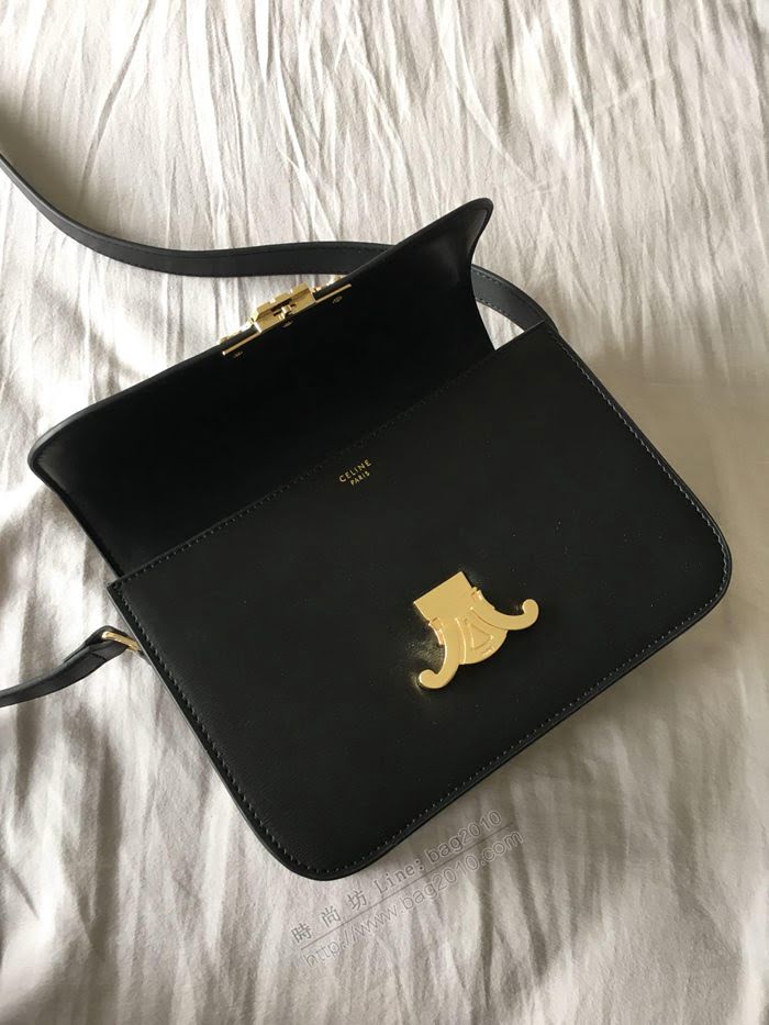 CELINE女包 byhedi新品系列 box皮女單肩包 倒雙C字蝴蝶黃銅鎖扣 賽琳斜挎包  sl2069
